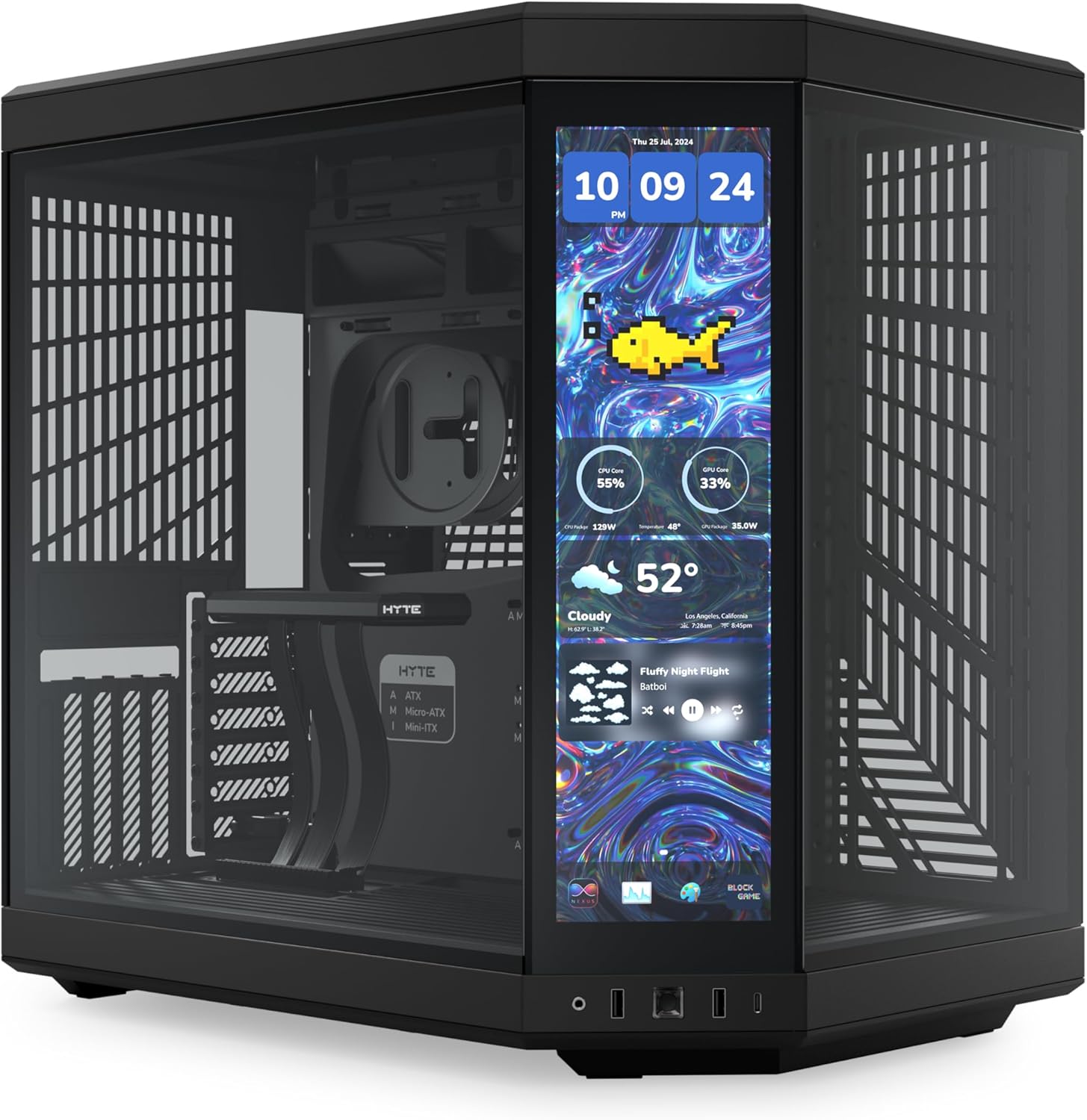 HYTE Y70 Touch Infinite BLACK - ATX Mid Tower Case with 14.9 HYTE Y70 Touch Infinite BLACK - ATX Mid Tower Case with 14.9